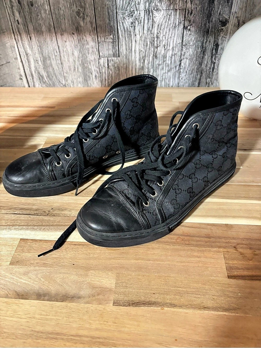 Gucci GG Monogram High Top Sneaker Black US 8